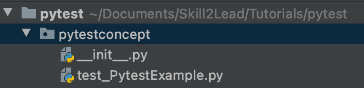 pytest concept package and file name